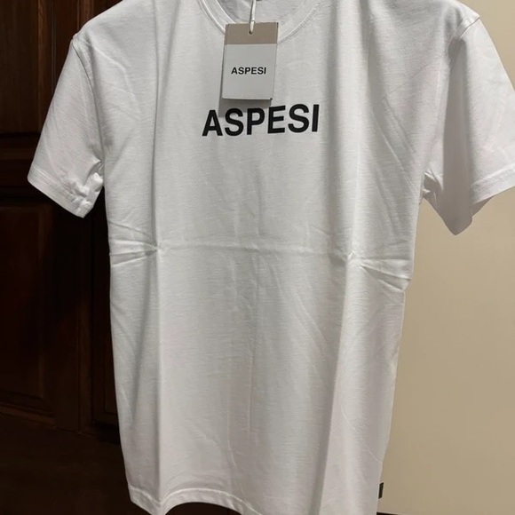 Aspesi White Tee with Black Print - Picture 5 of 8